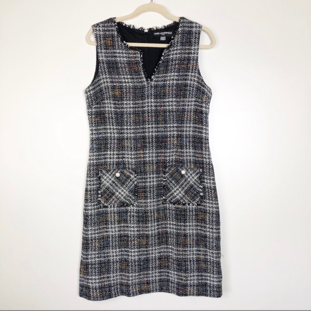 Karl Lagerfeld gingham tweed dress